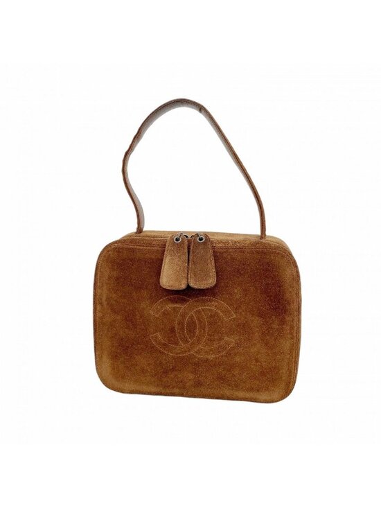 Chanel Handbags - Chanel Handbag Suede Brown Silver